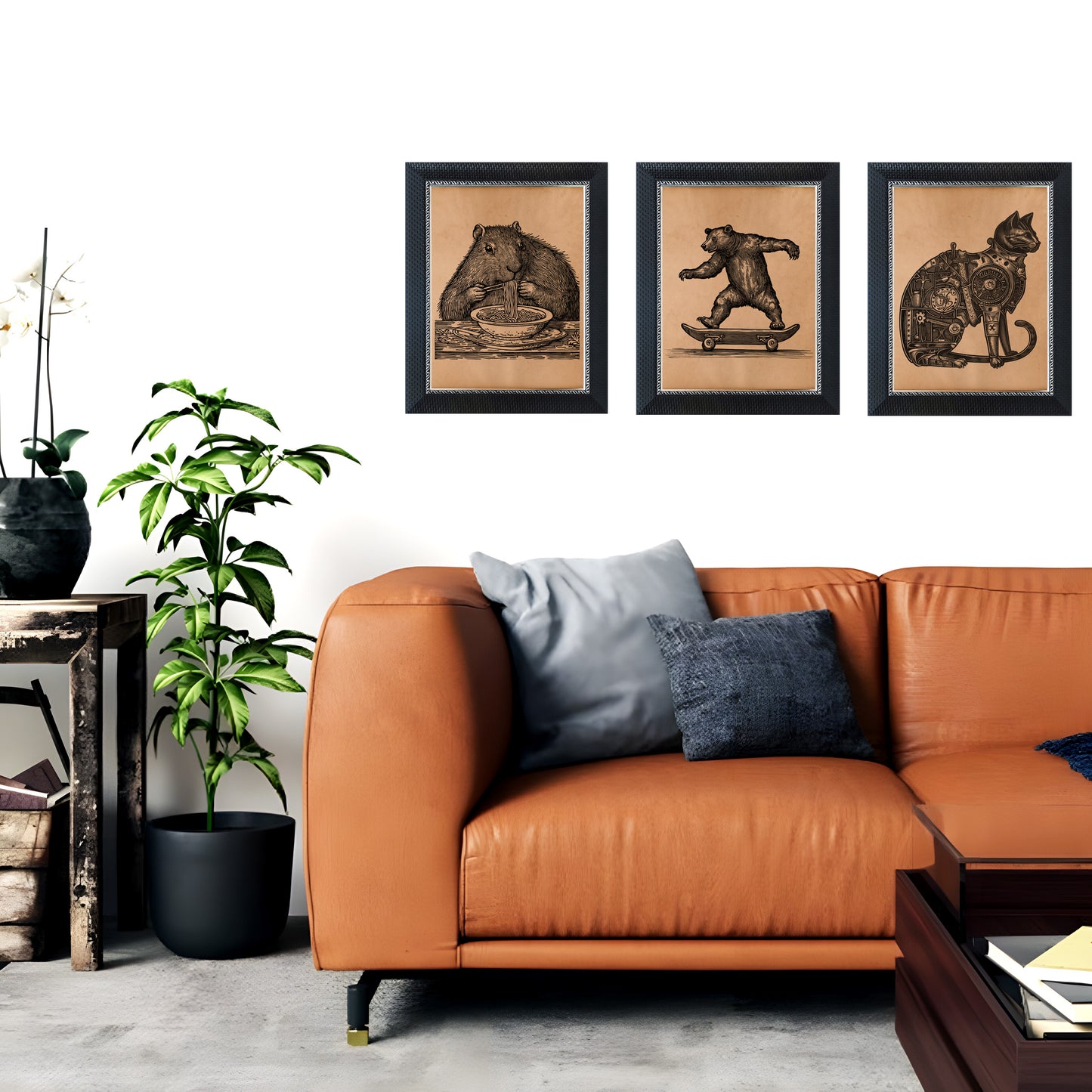 Mechanical Cat print Antique steampunk poster