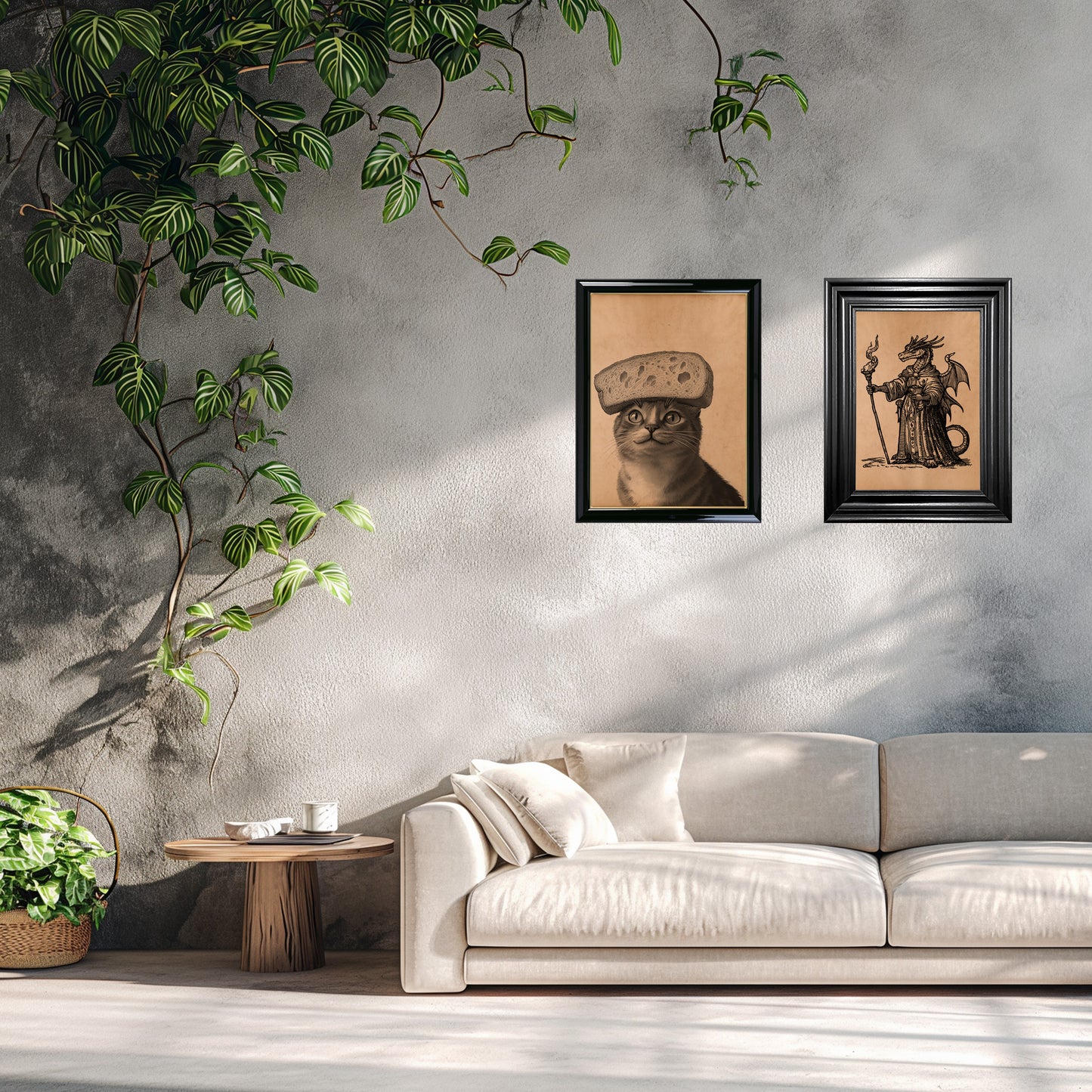 Wizard dragon art Vintage poster