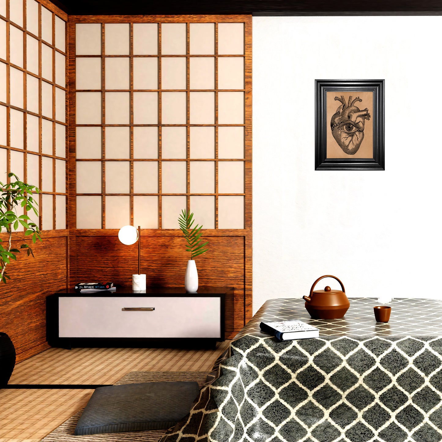 Heart wall art Vintage anatomy print