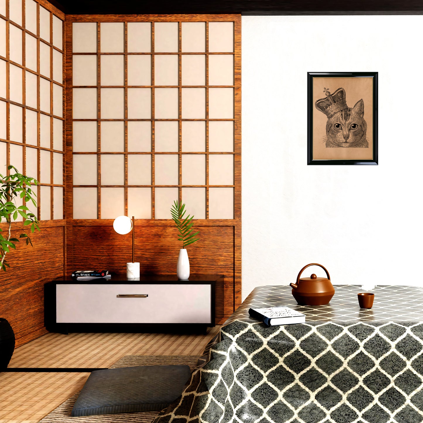 Royal Cat print Pet art Antique decor