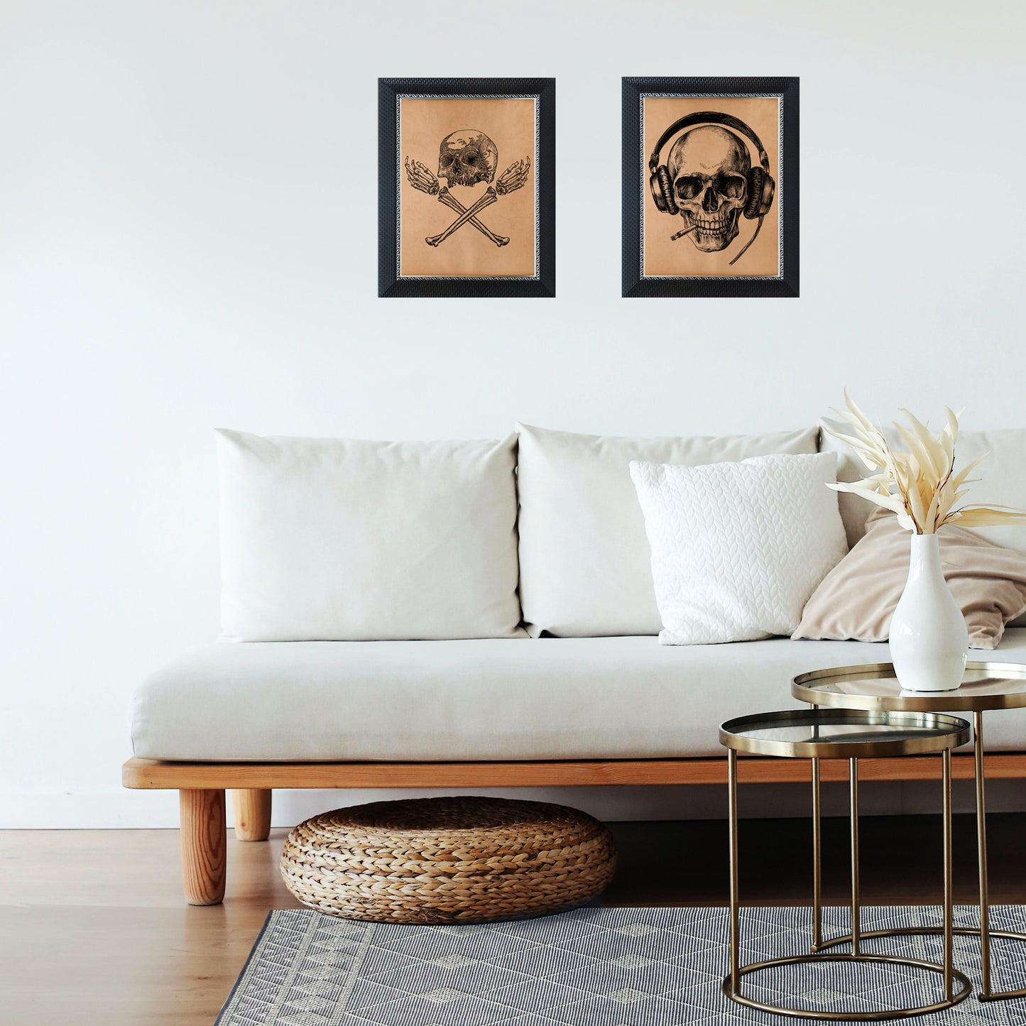 Smoking Skull print Vintage Anatomy