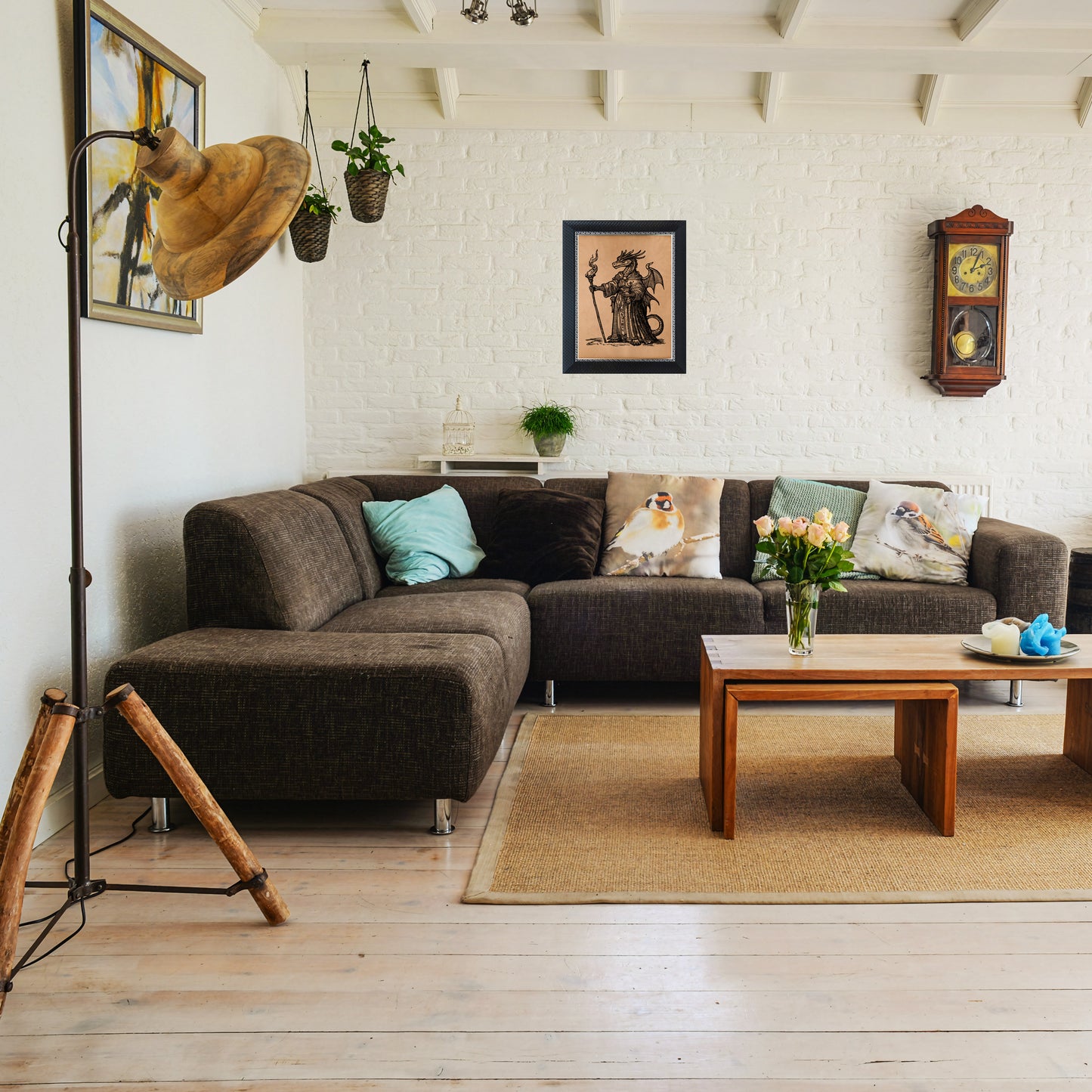 Wizard dragon art Vintage poster