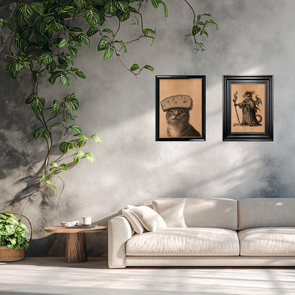 Wizard dragon art Vintage poster