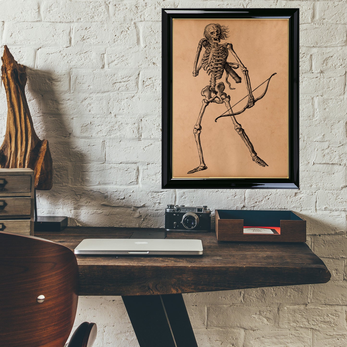 Archer skeleton print Antique anatomy poster