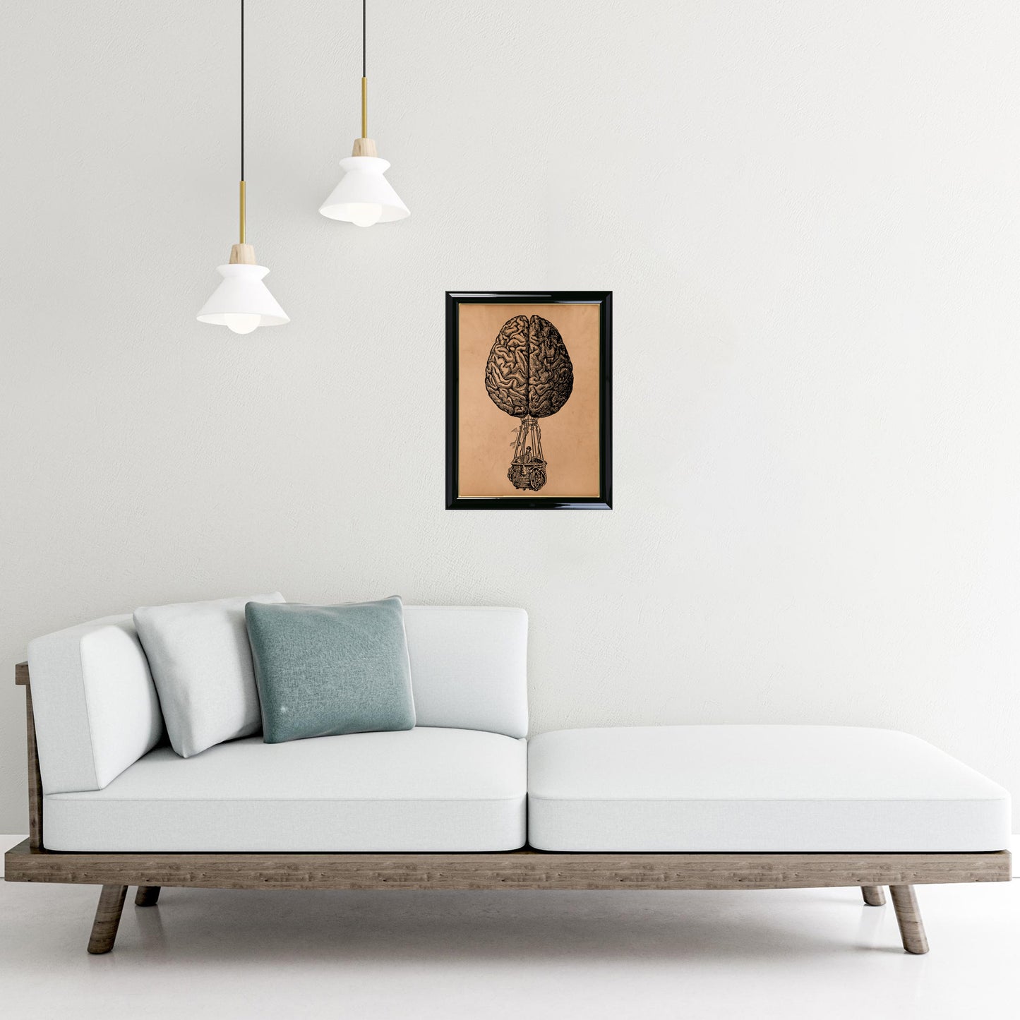 Brain balloon print Vintage anatomy art