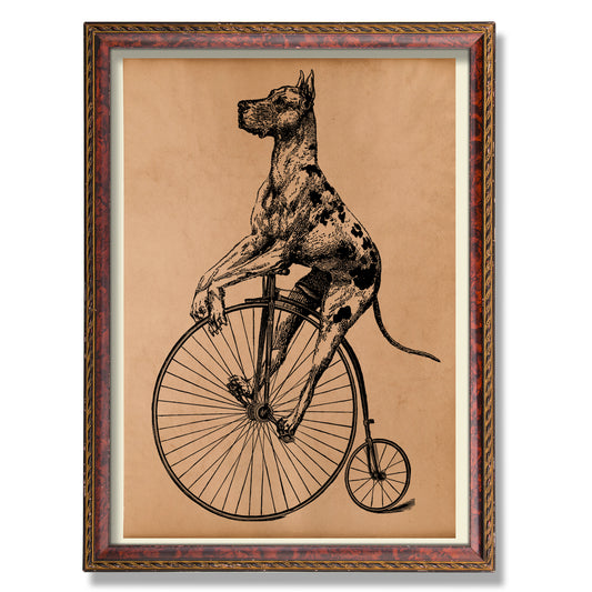 Dog decor Steampunk poster Antique print