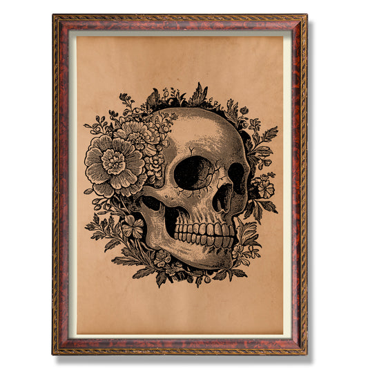 Floral skull print Medical decor