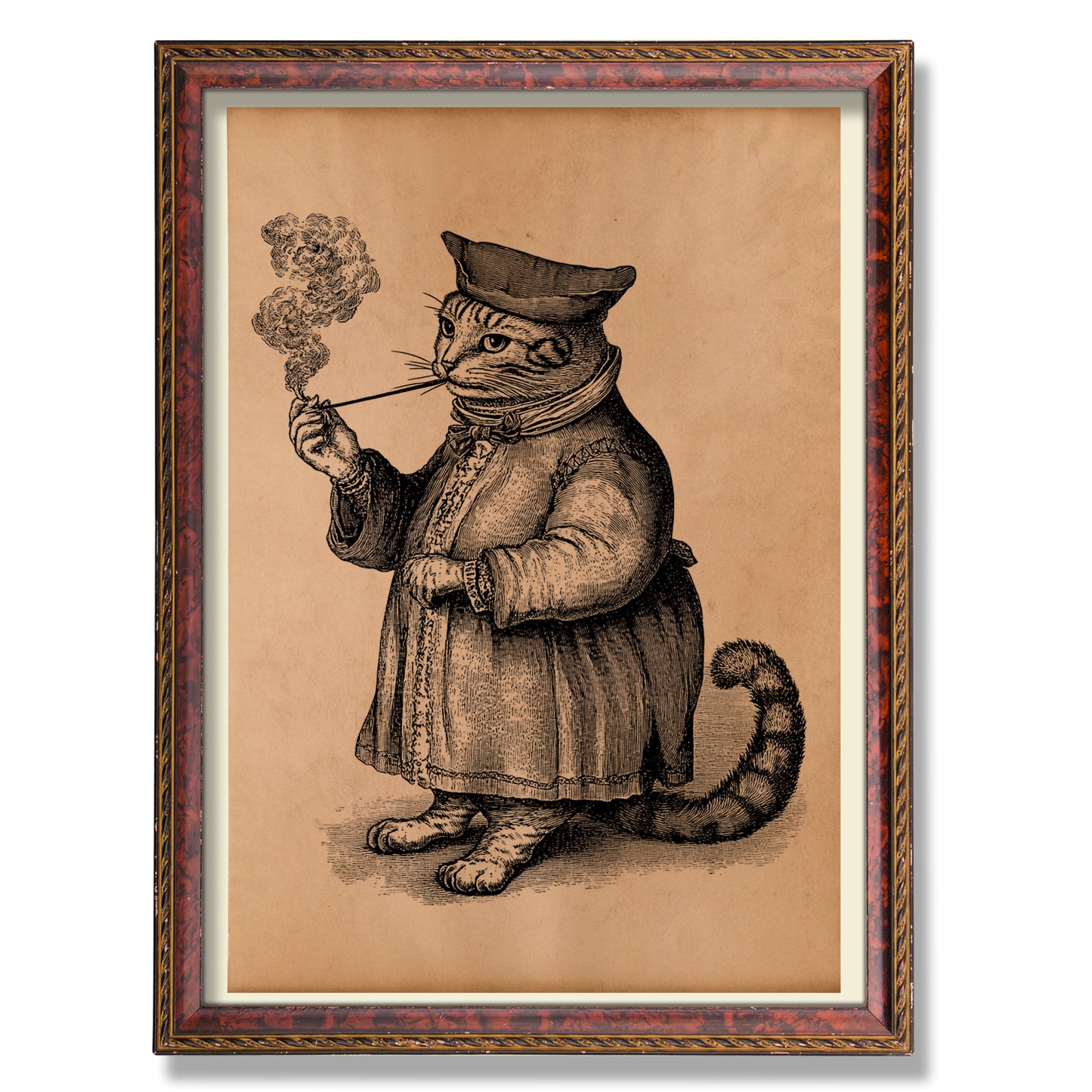 Vintage Steampunk poster Gentleman cat print