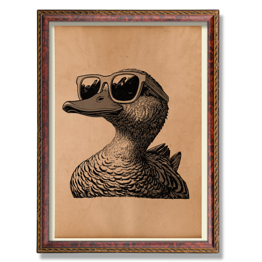 Gentleman duck print Vintage poster