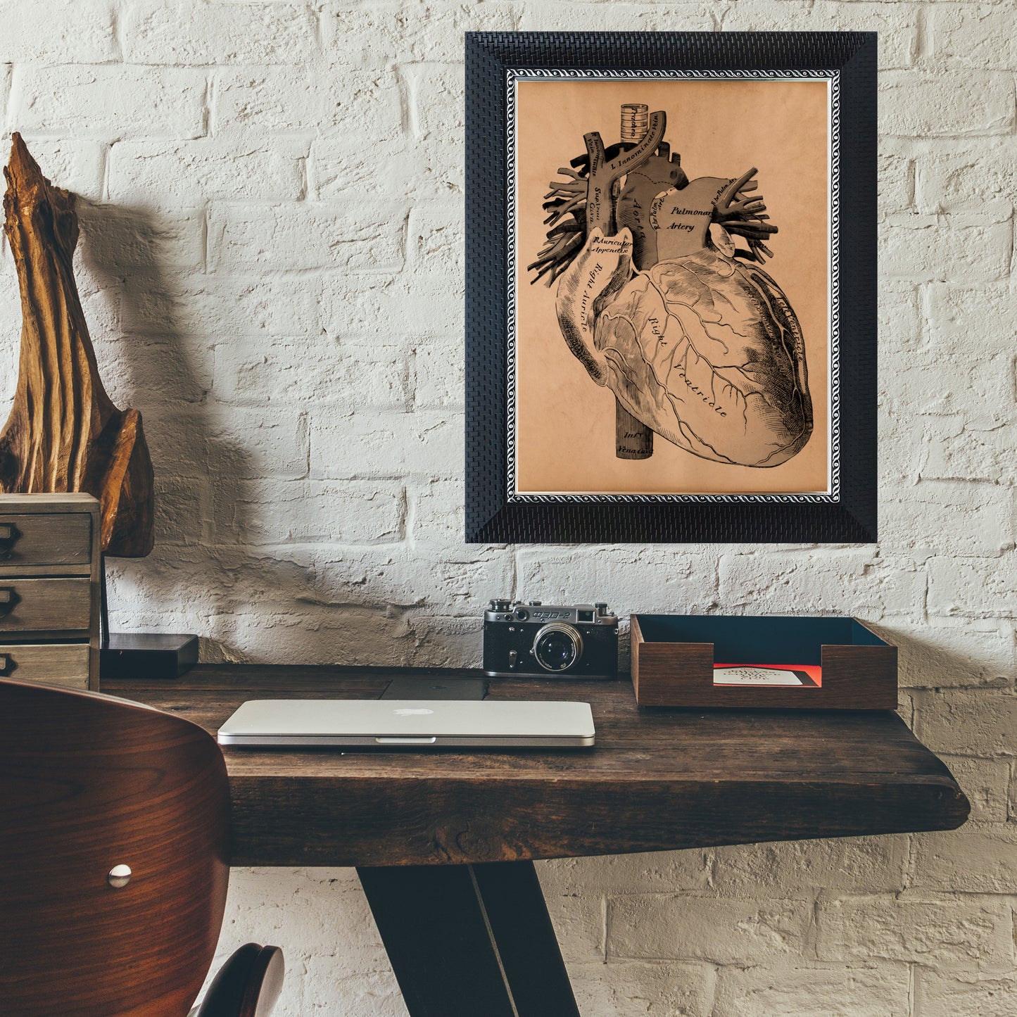 Heart artwork Vintage anatomy poster