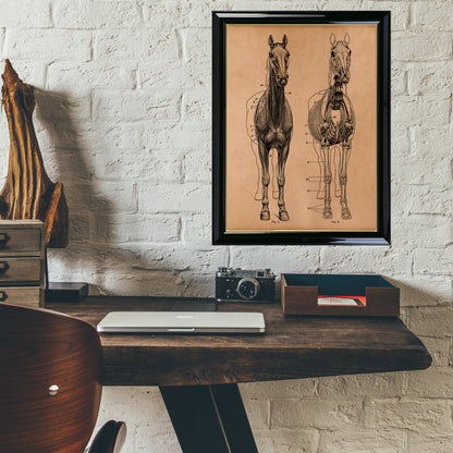 Horse skeleton print Anatomy poster