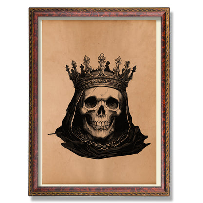 King skull poster Vintage anatomy print