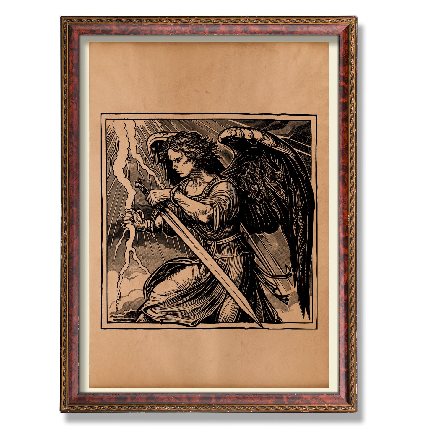 Fallen Angel Lucifer print Occult poster Antique Satanic decor