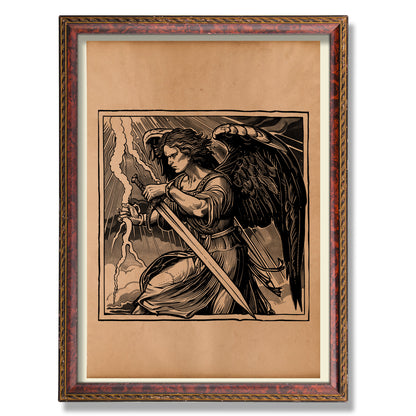 Fallen Angel Lucifer print Occult poster Antique Satanic decor