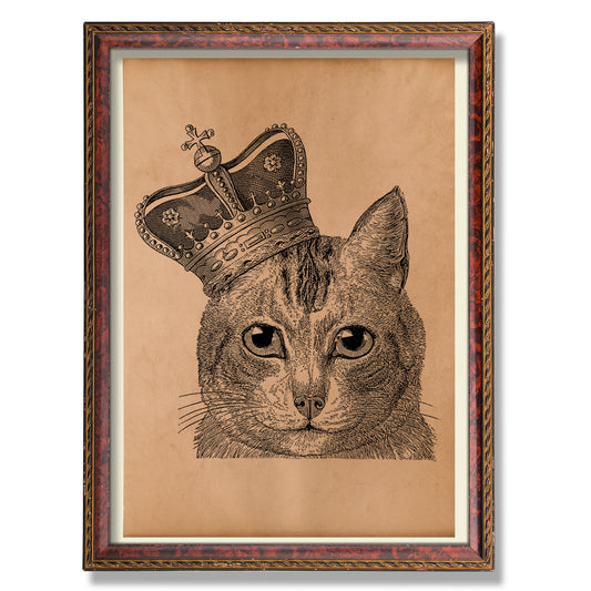 Royal Cat print Pet art Antique decor