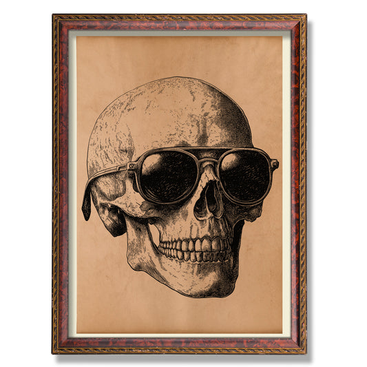 Sunglasses Skull anatomical poster Anatomy print