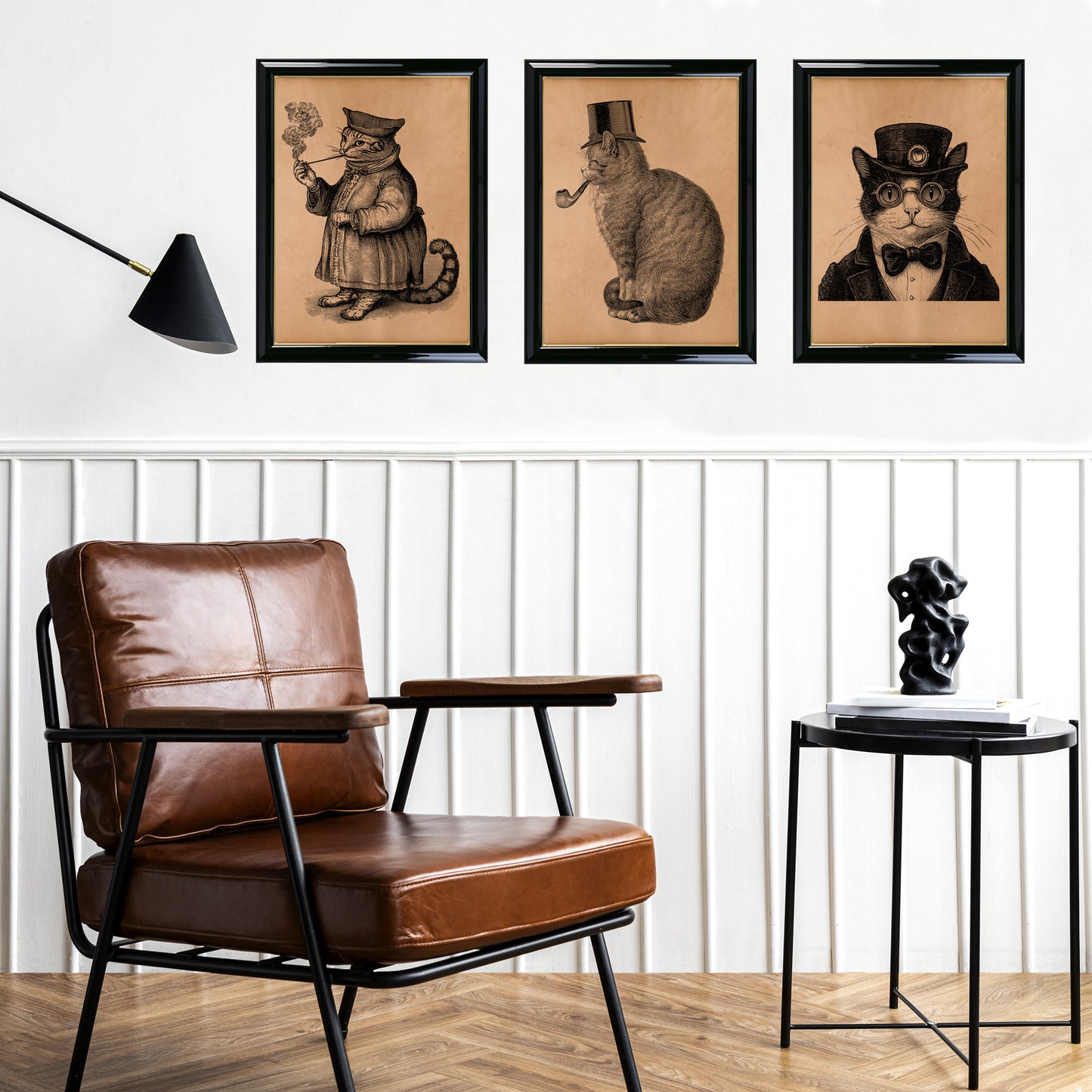 Vintage Steampunk poster Gentleman cat print