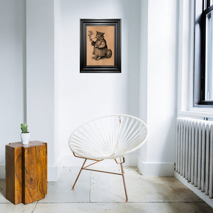 Vintage Steampunk poster Gentleman cat print