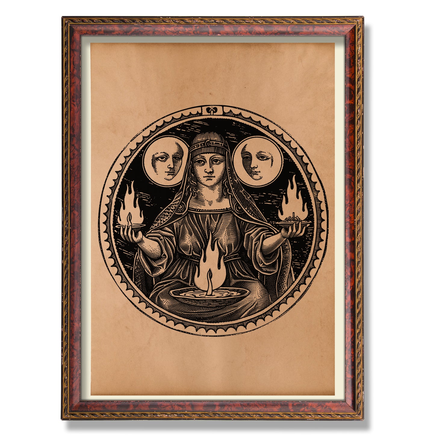 Triple Moon Goddess art Hecate print Witchcraft poster