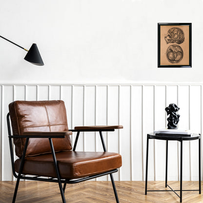 Vintage anatomy print Brain artwork