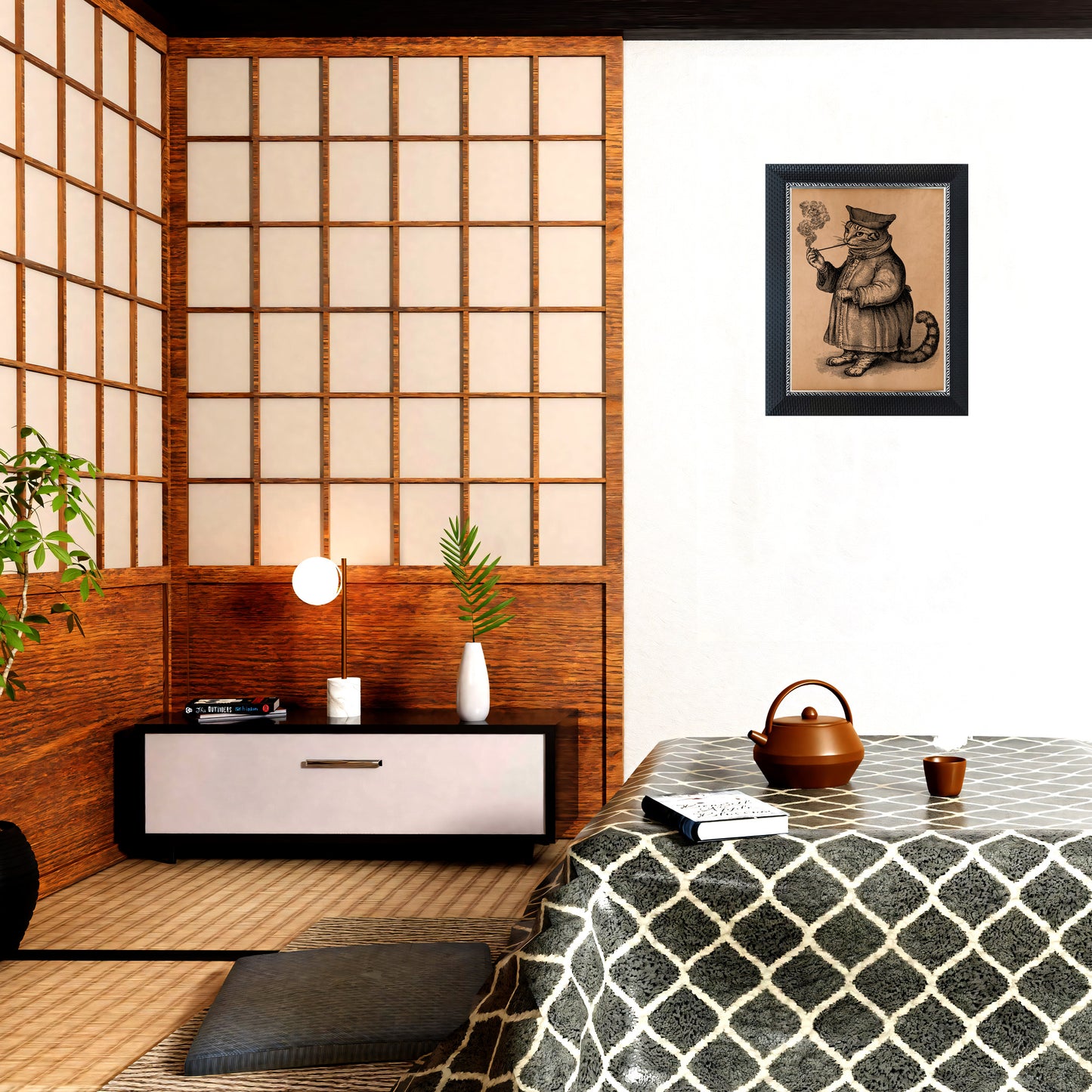 Vintage Steampunk poster Gentleman cat print