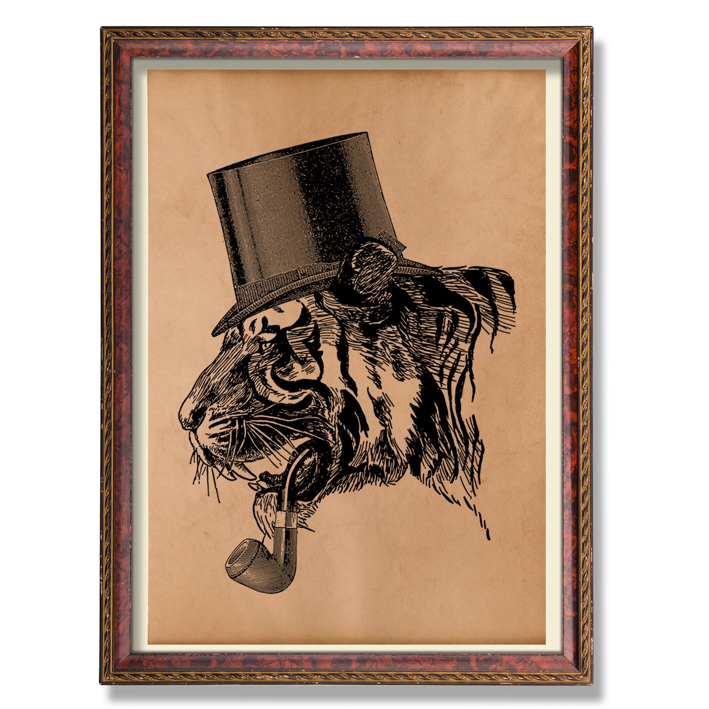 Vintage tiger print Big cat poster